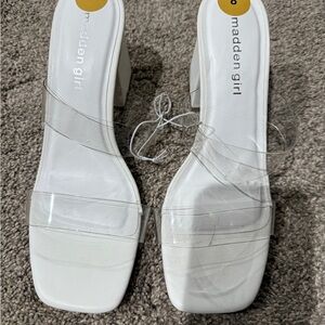 ILIA White Heels with Clear Straps